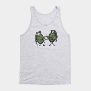 Hand grenade marriage proposal funny couples army Tank Top